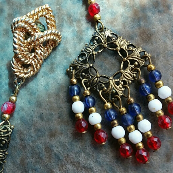 GIFTED❣️Upcycled American Chandelier Earrings - Picture 3 of 4