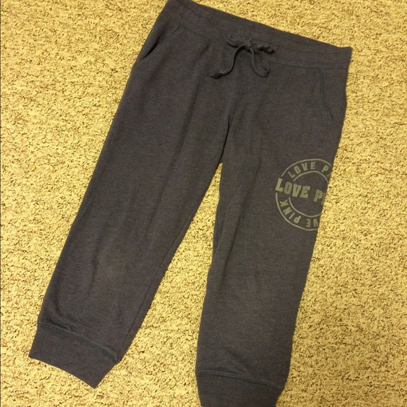 SALE small banded PINK blue crop sweats and logo