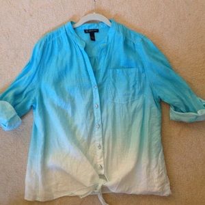 Beautiful INC Linen top with umbrae effect