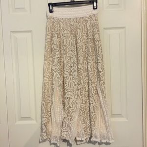 Beautiful beige lace maxi skirt