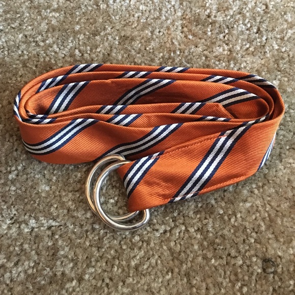 JCrew orange silk tie belt