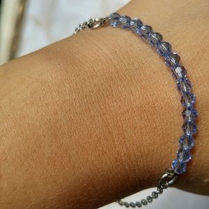 Dainty crystal beaded bracelet