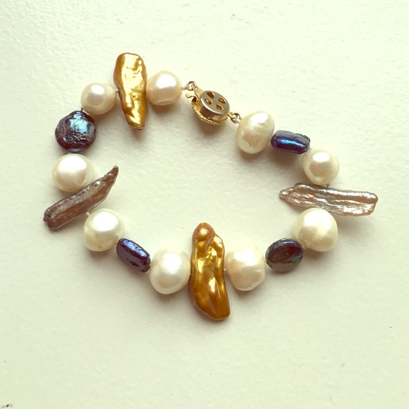 Real multicolored pearl bracelet