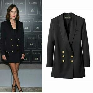 H&M BALMAIN BLAZER WITH GOLD DETAILS
