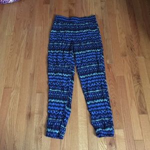 Blue tribal hollister joggers