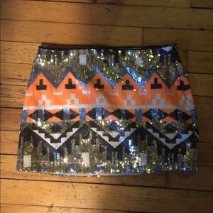 Nastygal Aztec sequin skirt