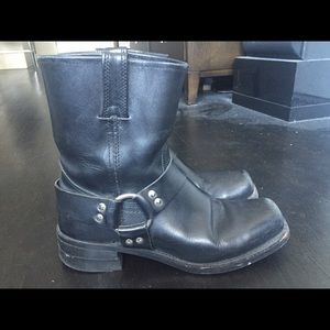 Frye - Black Harness Boots - Gently Worn