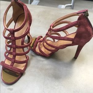 Coach "Lavinia" suede stewpot high heel in wine