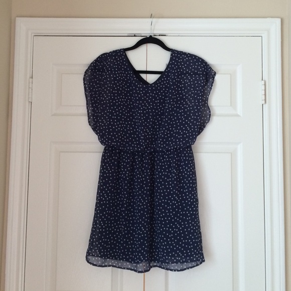 Blue and White Polka Dot Dress