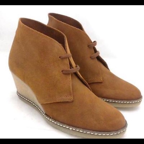 Jcrew Mcallister wedge bootie in brown suede, 8