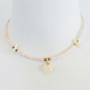 Heishi Necklace: Heart & Birds