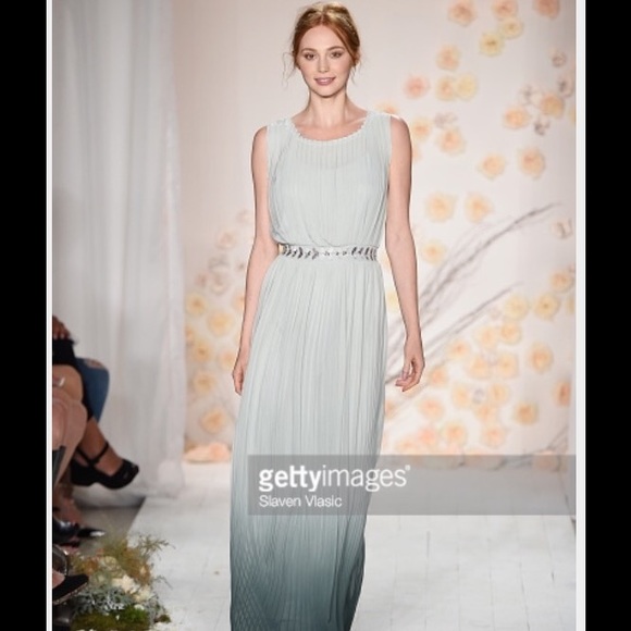 NWT sz 6 Lauren Conrad runway aqua maxi dress