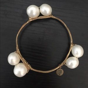 Bourbon and Bowties Pearl Gold Bangle