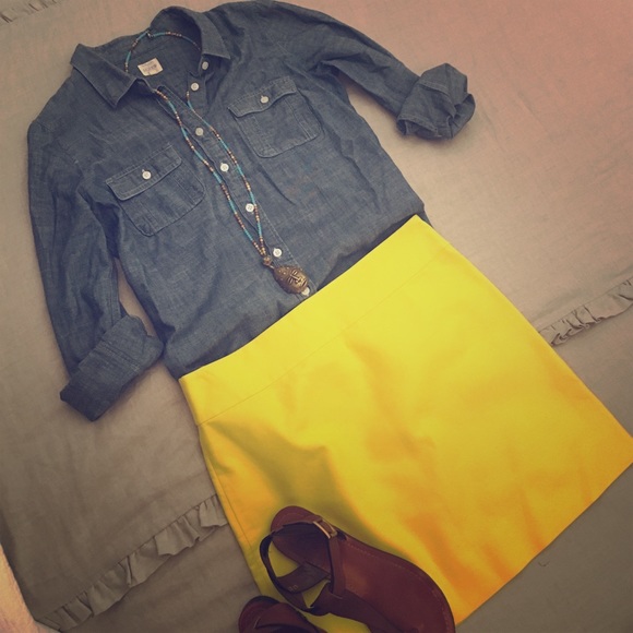 J. Crew bright yellow skirt