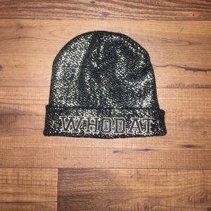 "Who dat" black & gold beanie.