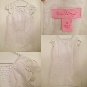 Scalloped cap sleeve dress