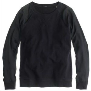 JCrew Sheer-Sleeve Sweatshirt -Blk -Sz L