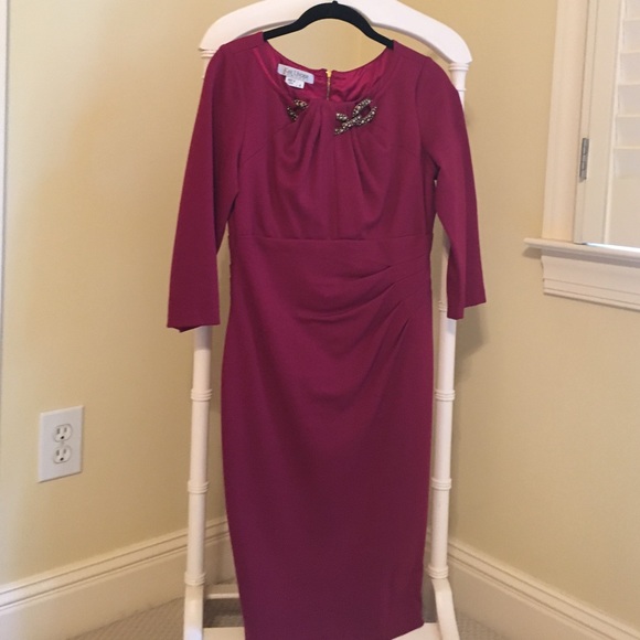 Kay Unger dress with detailed neckline.