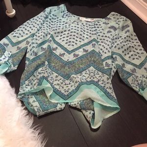 Blue flowy over shirt