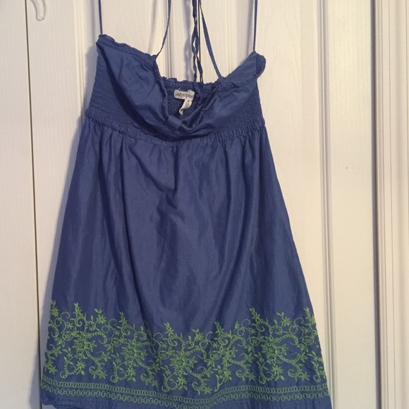 Blue and Green Halter Dress