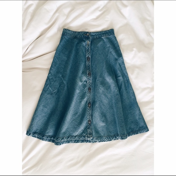 Rosalie Denim Button Midi Skirt
