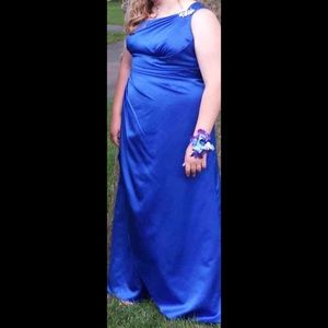 Blue floor length dress