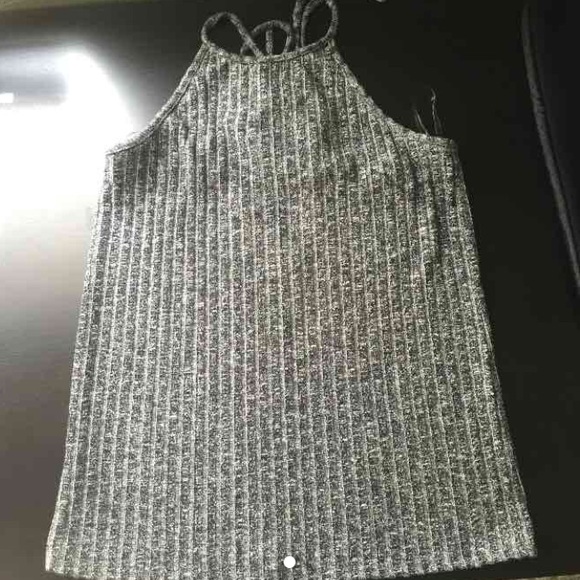 Ribbed heather grey tank top