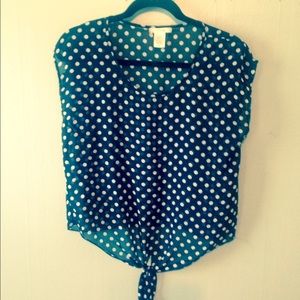 Black and White Polka Dot Blouse