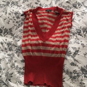 Red and gold striped shirt from bebe