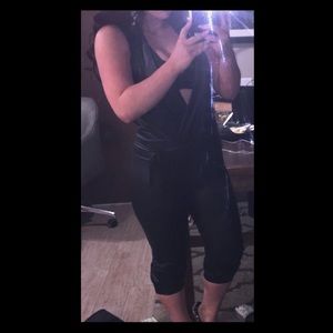 Black pleather jumpsuit