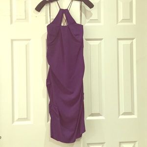 Nicole Miller Purple Halter Dress with Neck Cutout