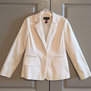 Liz Claiborne Pant Suit. Tan/White Pinstripe.