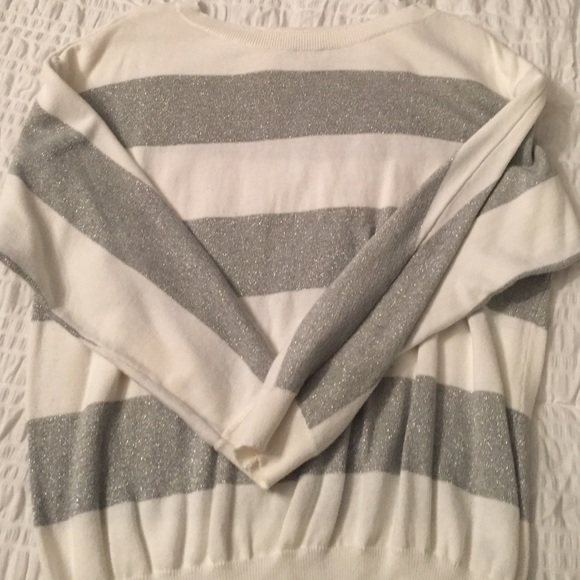 White and silver Liz Claiborne sweater.