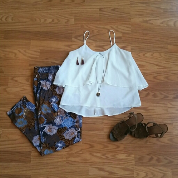 White flowy top