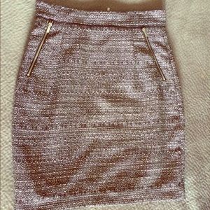 Black and white knee length pencil skirt