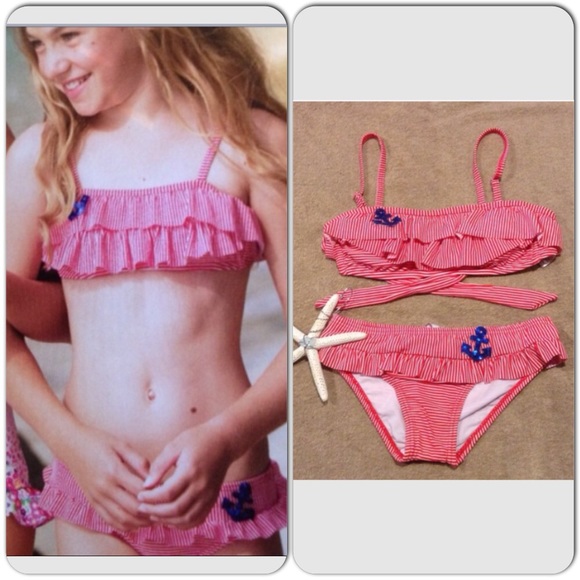 Red Striped Anchors Away Bikini Set