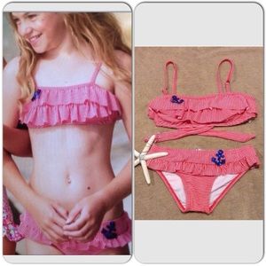 Red Striped Anchors Away Bikini Set