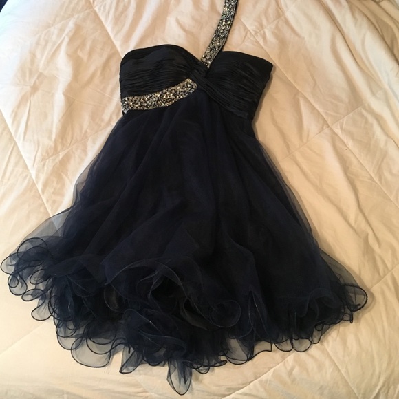Navy blue/silver homecoming dress from promgirl