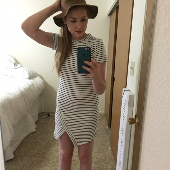 Stripe dress with zip up back