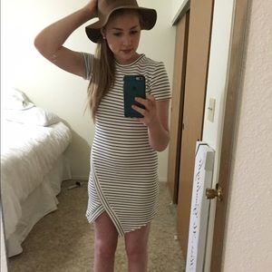 Stripe dress with zip up back