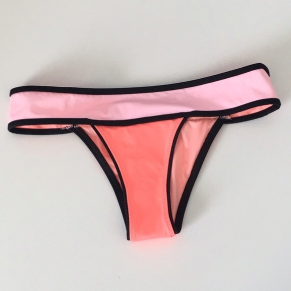 VS ITSY PINK/CORAL COLORBLOCK BIKINI - XS