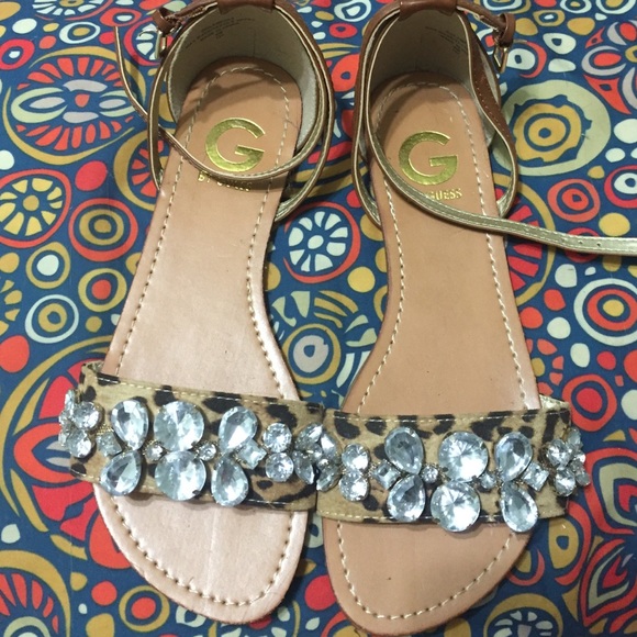 Guess embellished leopard sandals