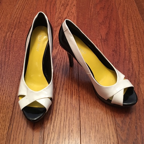Nine West Black & White Heels