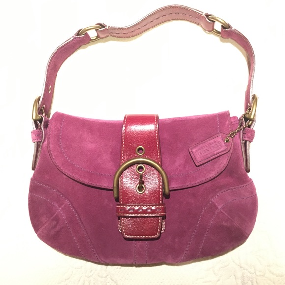 Suede and leather Coach bag