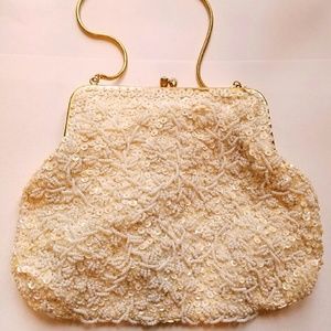 La Regale LTD Ivory Sequin Handbag