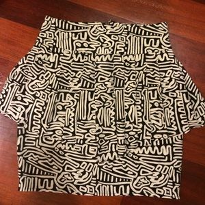 Black and cream pleated mini