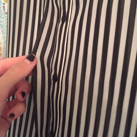 Sheer, Striped Button-Down Tank - Picture 3 of 4