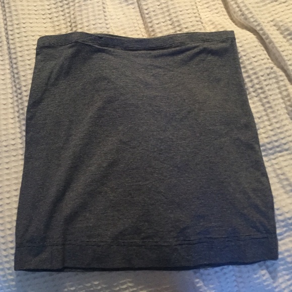 H&M fitted cotton navy & white stripe tube skirt