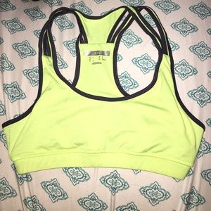 Neon yellow low-impact sports bra
