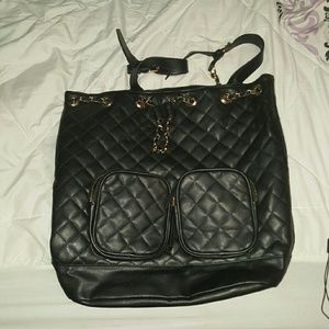 Forever 21 gold chain leather backpack